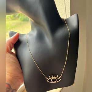 BRANDNEW‼️ 18 KARAT EVIL EYE NECKLACE 18 INCHES WITH STAMP!